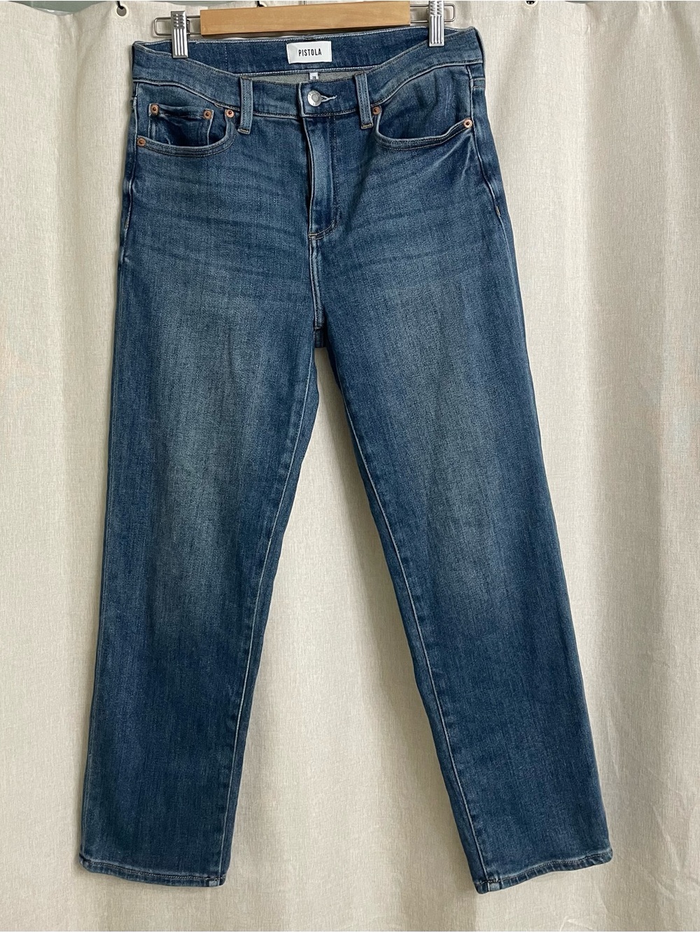 pistola Denim Size 28 Blue Midwash Straight-Leg Jeans